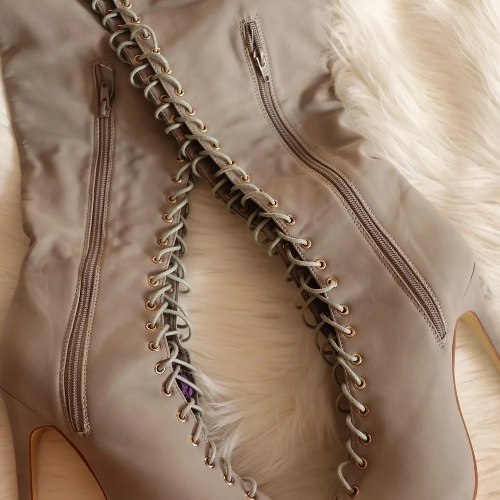 Miss Lola “Fearless” Boots - Gunmetal Color Sz 8.5 NEW